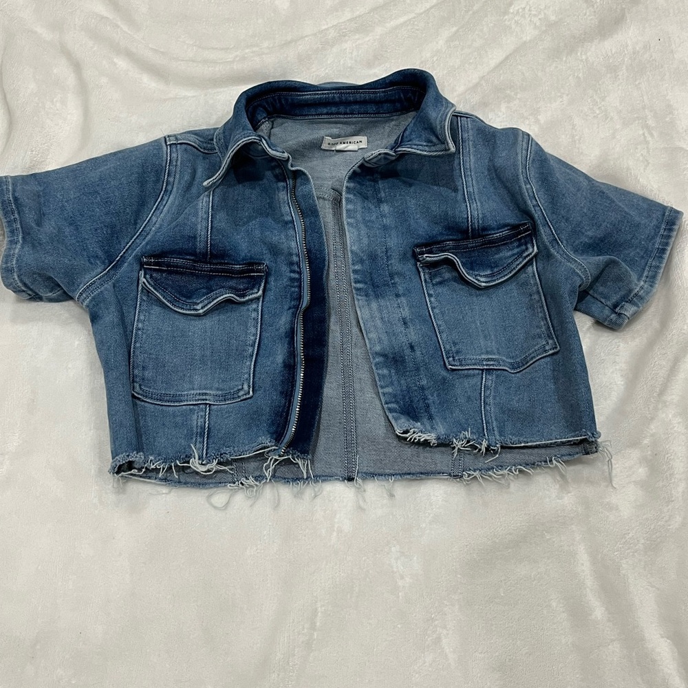 Good American Blue Denim Jacket